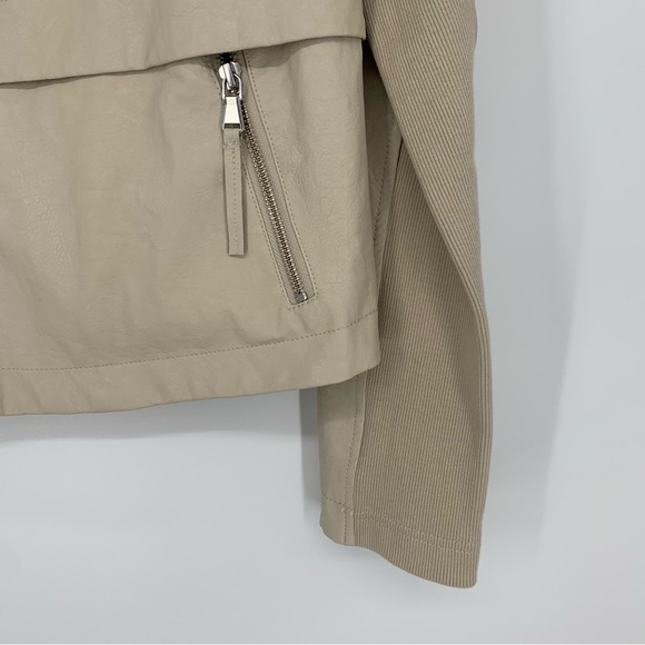 Anthropologie Tan Faux Leather Jacket Size S - Picture 6 of 8